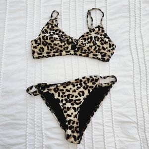 NWOT Brown and Black Leopard Print Y2K Bikini